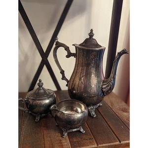 International Silver Company Teapot, Sugar, and Cream Dishes